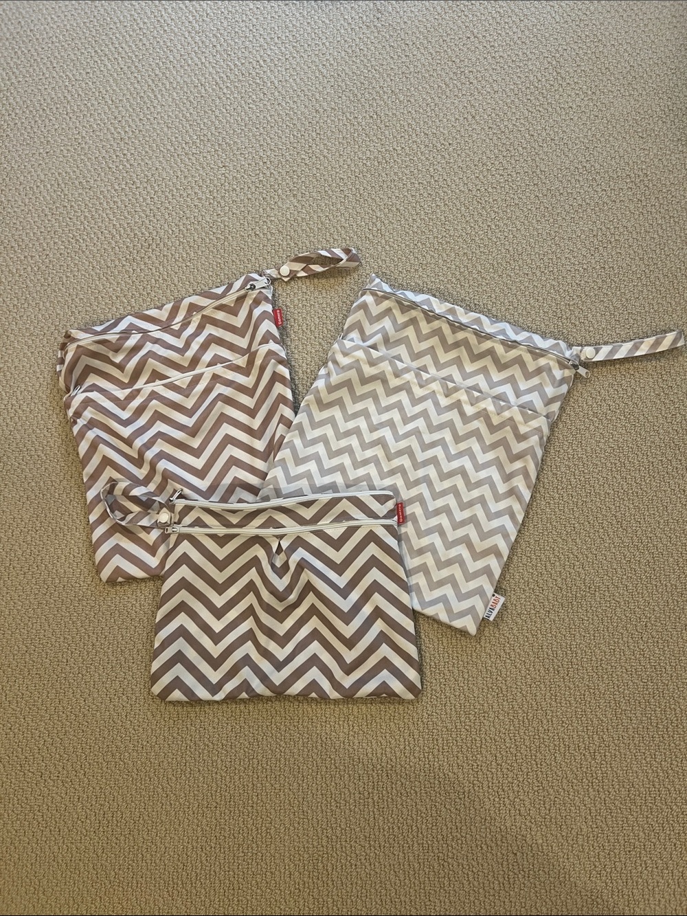 3-Pack Wet Dry Diaper Bags Dirty Diaper Bags AlvaBaby Damero